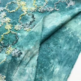 Cotton fabric TIE DYE EMBROIDERY Eva tape design B