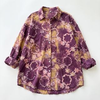 Cotton fabric TIE DYE EMBROIDERY Eva tape design D