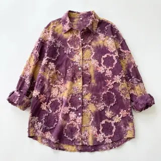 Cotton fabric TIE DYE EMBROIDERY Eva tape design D