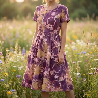 Cotton fabric TIE DYE EMBROIDERY Eva tape design D