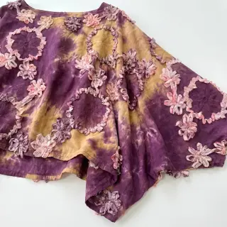 Cotton fabric TIE DYE EMBROIDERY Eva tape design D