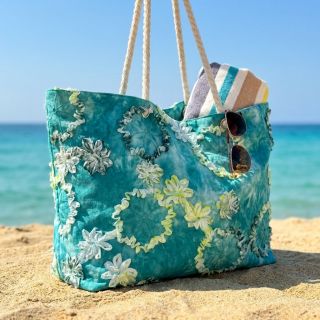 Cotton fabric TIE DYE EMBROIDERY Eva tape design B