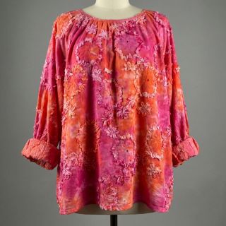 Cotton fabric TIE DYE EMBROIDERY Eva tape design F