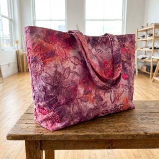 Cotton fabric TIE DYE EMBROIDERY Flora design D