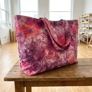 Cotton fabric TIE DYE EMBROIDERY Flora design D
