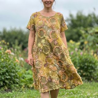 Cotton fabric TIE DYE EMBROIDERY Eva tape design E