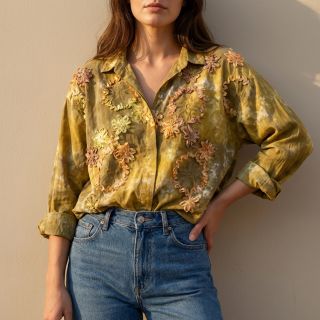 Cotton fabric TIE DYE EMBROIDERY Eva tape design E