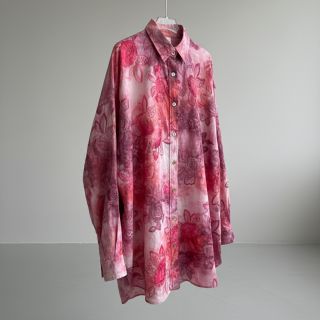 Cotton fabric TIE DYE EMBROIDERY Flora design D