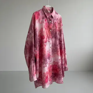 Cotton fabric TIE DYE EMBROIDERY Flora design D