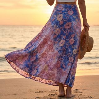 Cotton fabric TIE DYE EMBROIDERY Flora design C