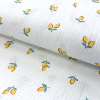 Double gauze/muslin Fruits lemon ORGANIC