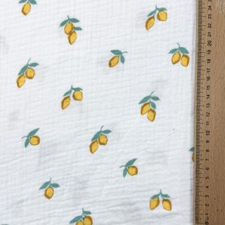 Double gauze/muslin Fruits lemon ORGANIC