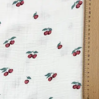 Double gauze/muslin Fruits cherry ORGANIC