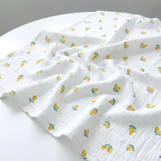 Double gauze/muslin Fruits lemon ORGANIC