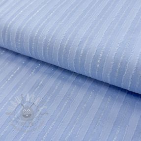 Cotton fabric VOILE LUREX Stripes light blue