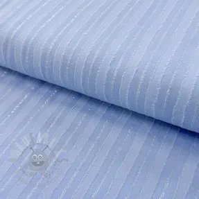 Cotton fabric VOILE LUREX Stripes light blue