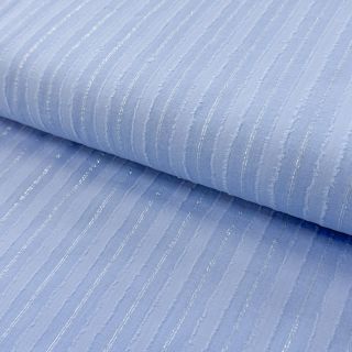 Cotton fabric VOILE LUREX Stripes light blue