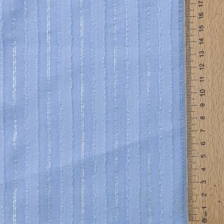 Cotton fabric VOILE LUREX Stripes light blue