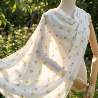 Double gauze/muslin Fruits lemon ORGANIC