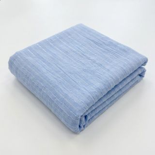 Cotton fabric VOILE LUREX Stripes light blue