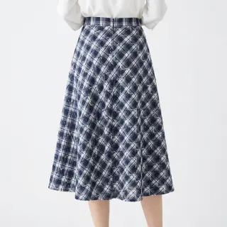 Cotton fabric YARN DYED BRUSHED Check EMBROIDERY navy