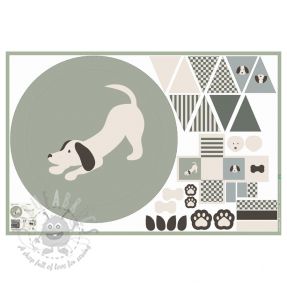 Cotton fabric Dog PANEL digital print