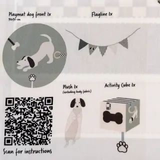 Cotton fabric Dog PANEL digital print