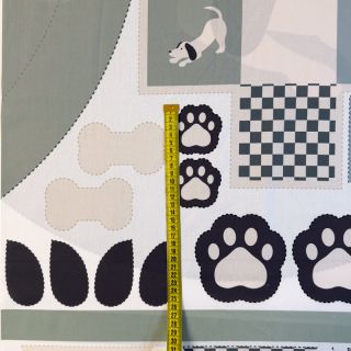 Cotton fabric Dog PANEL digital print