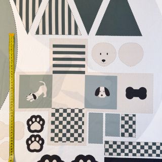 Cotton fabric Dog PANEL digital print