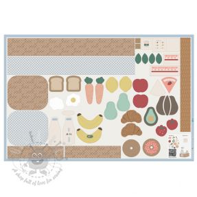 Cotton fabric Farmers market PANEL digital print