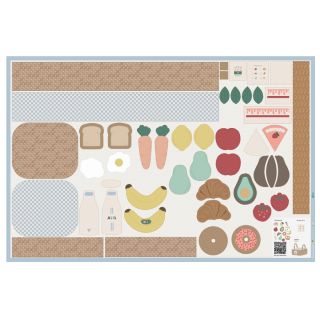 Cotton fabric Farmers market PANEL digital print