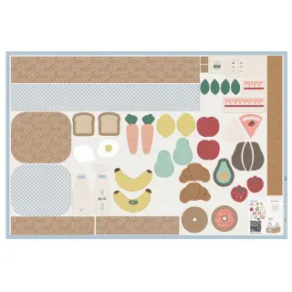 Cotton fabric Farmers market PANEL digital print