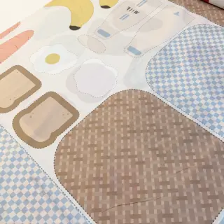 Cotton fabric Farmers market PANEL digital print
