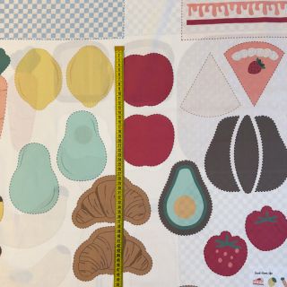 Cotton fabric Farmers market PANEL digital print