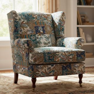 Decoration fabric jacquard Basmati allover bleu