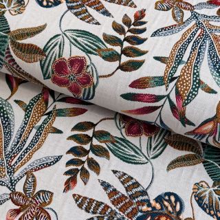 Decoration fabric jacquard Neroli allover blanc