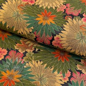 Decoration fabric jacquard Matcha allover kaki