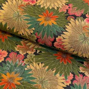 Decoration fabric jacquard Matcha allover kaki