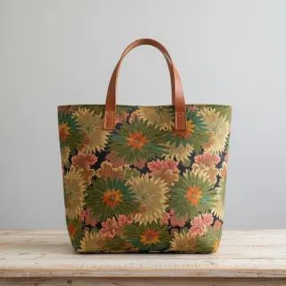 Decoration fabric jacquard Matcha allover kaki