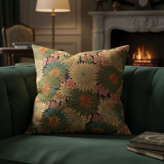 Decoration fabric jacquard Matcha allover kaki