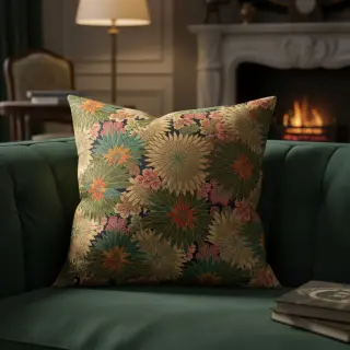 Decoration fabric jacquard Matcha allover kaki