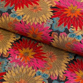 Decoration fabric jacquard Matcha allover rouge