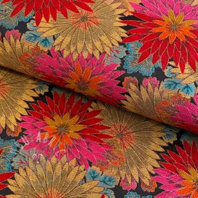 Decoration fabric jacquard Matcha allover rouge