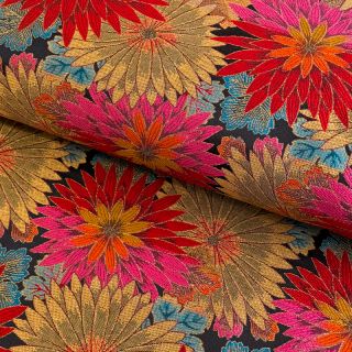 Decoration fabric jacquard Matcha allover rouge