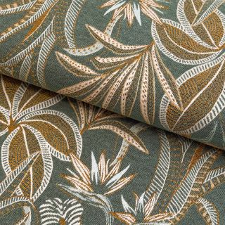 Decoration fabric jacquard Moranto allover kaki
