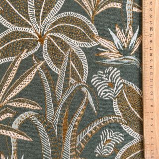 Decoration fabric jacquard Moranto allover kaki