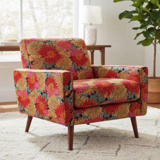 Decoration fabric jacquard Matcha allover rouge