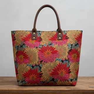 Decoration fabric jacquard Matcha allover rouge