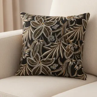 Decoration fabric jacquard Moranto allover noir
