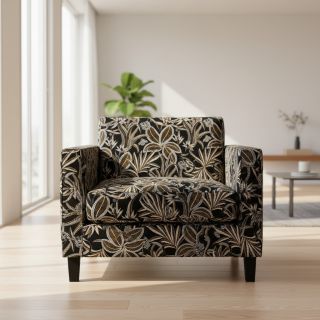 Decoration fabric jacquard Moranto allover noir